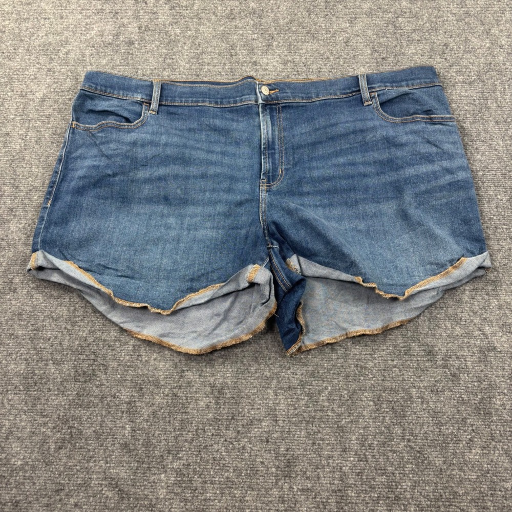 Old‎ Navy Denim Shorts Size 22 Blue Mid Rise Raw Hem Cut Off Stretch Women's